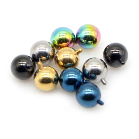 316L Edelstahl Externes Gewinde Kugel Piercing Schmuck Ersatz Zubehör Gauge 14G 16G Runde Perle Top Zubehör