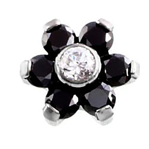Titanium Steel Flower Dermal Anchor Top Zirconia Body Piercing Jewelry Flower Stud Piercing For Unisex Everyday Decoration