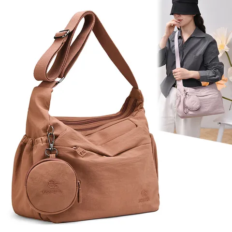 Large Capacity Nylon Tote Bag Casual Commuting Underarm Shoulder Bag With Small Pouch Fashion Women Handbag