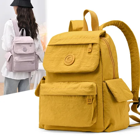 Women Large Capacity Nylon Backpack Casual Student School Bag Travel Daypack Fashion Minimalist Bookbag