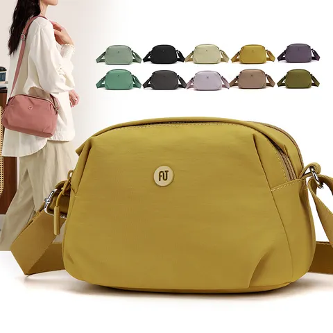Women's Nylon Casual Shoulder Crossbody Bag Mini Shell Bag Daily Travel Simple Zipper Handbag Female Purse