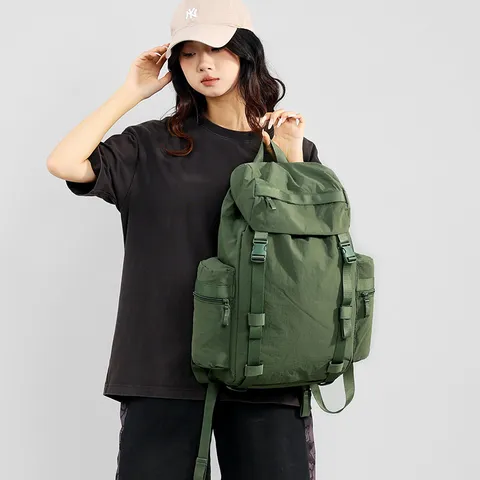 Casual Waterproof Nylon Backpack Large Capacity Urban Minimalist Travel School Commuter Bag For Men And Women