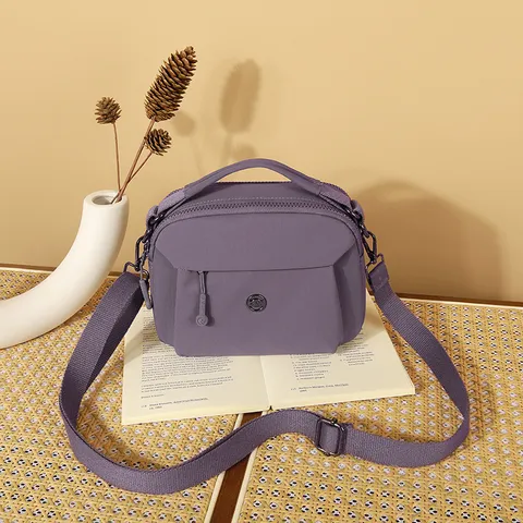 Women's Casual Nylon Shoulder Crossbody Bag Multi-Layer Lightweight Daily Travel Handbag Versatile Fashion Purse