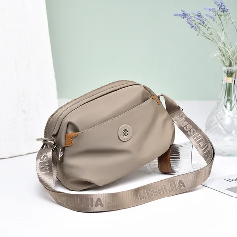 Women Nylon Crossbody Bag Minimalist MultiPocket Shoulder Bag Lightweight Commuter Handbag Solid Color Daily Purse
