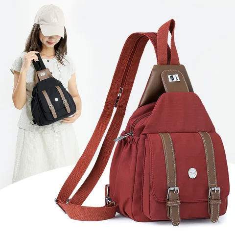 Sac à Dos Casual en Nylon pour Femmes Mini Sac à Bandoulière Léger Voyage Sac d'École Mode Petite Sacoche