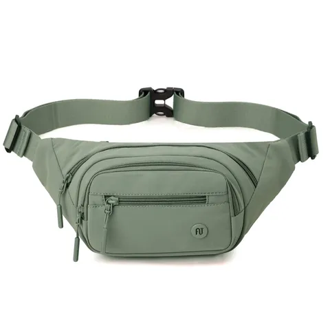 Women Nylon Crossbody Bag Casual Fashion Waist Pack Multi Pocket Chest Bag Outdoor Travel Shoulder Bag