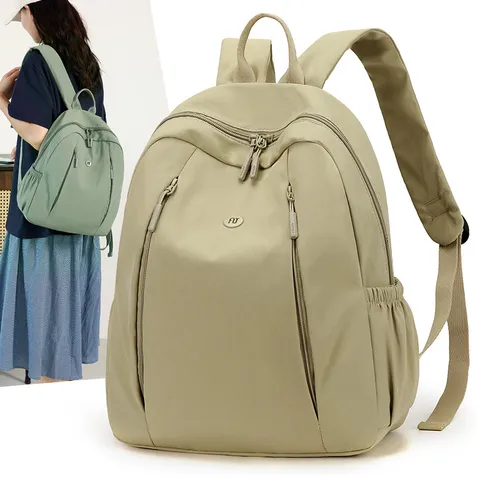 Women Casual Waterproof Nylon Backpack Large Capacity Travel Daypack Multi-Pocket School Bookbag Stylish Commuter Bag