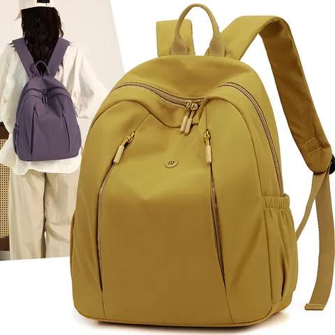 Women Casual Waterproof Nylon Backpack Large Capacity Travel Daypack Multi-Pocket School Bookbag Stylish Commuter Bag