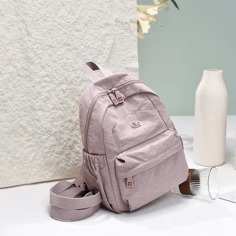 Korean Style Lightweight Nylon Backpack Large Capacity Casual School Bookbag Travel Commute Daypack For Women