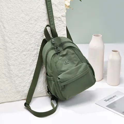 Korean Style Lightweight Nylon Backpack Large Capacity Casual School Bookbag Travel Commute Daypack For Women