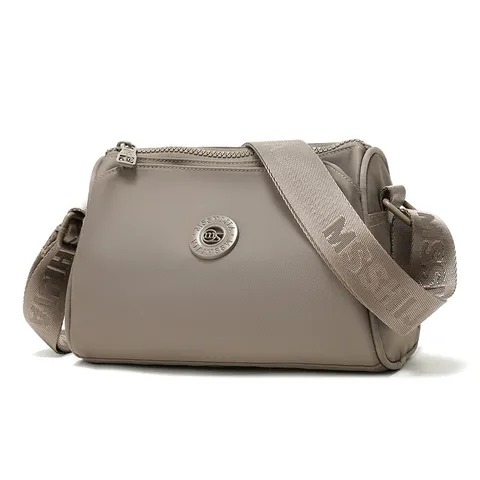 Women Waterproof Nylon Shoulder Bag Casual Commuter Crossbody Bag Fashion Solid Color Zipper Handbag Daily Purse