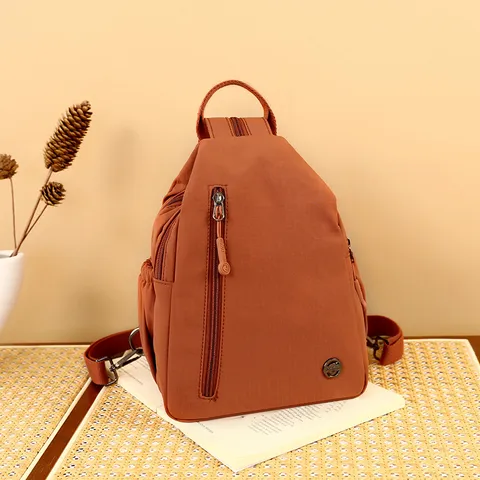 Women's Casual Nylon Chest Bag Multi-Layer Large Capacity Crossbody Backpack Fashion Minimalist Daily Travel Shoulder Bag
