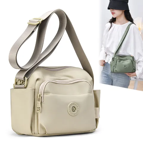 Borsa a Tracolla Casual in Nylon da Donna Grande Capacità Impermeabile Commuting Messenger Bag Tasche Multiple Tote Bag