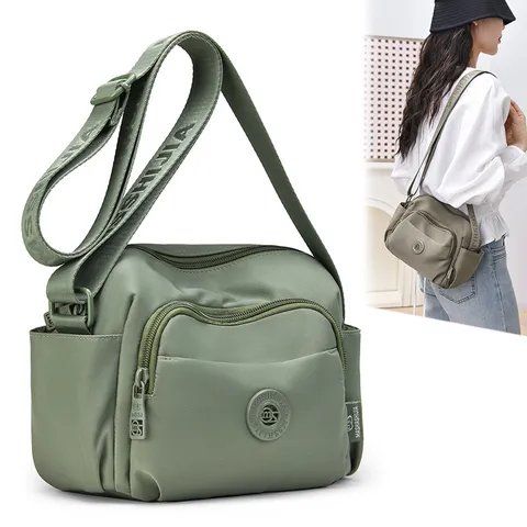Borsa a Tracolla Casual in Nylon da Donna Grande Capacità Impermeabile Commuting Messenger Bag Tasche Multiple Tote Bag