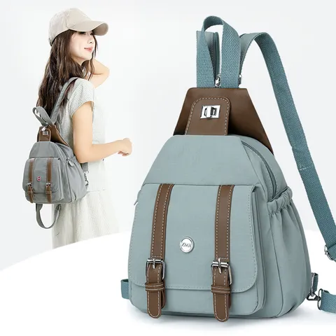 Sac à Dos Casual en Nylon pour Femmes Mini Sac à Bandoulière Léger Voyage Sac d'École Mode Petite Sacoche