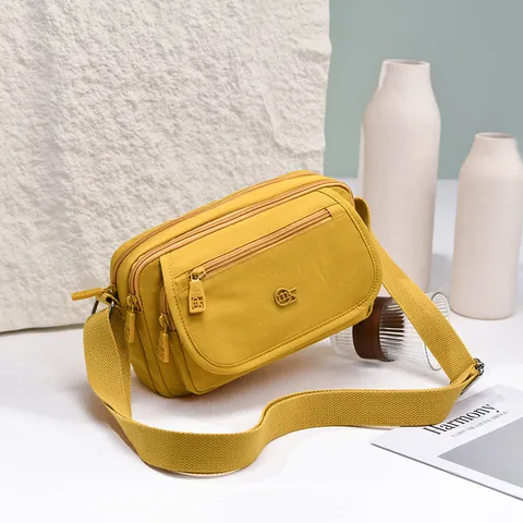 Women Fashion Nylon Crossbody Bag Multi Pocket Casual Shoulder Bag Lightweight Large Capacity Daily Handbag
