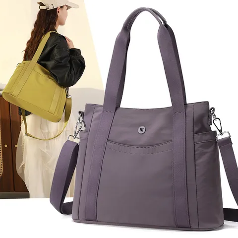 Women Large Capacity Oxford Cloth Tote Bag Casual Commuter Single Shoulder Crossbody Bag Fashion Versatile Daily Handbag