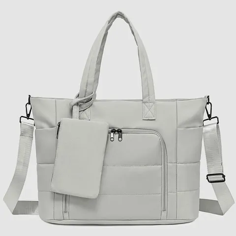 Damen Wasserdichtes Nylon Isoliertes Tote Handtasche Mehrfächer Casual Reise Umhängetasche Doppelte Tragegriffe Verstellbarer Riemen