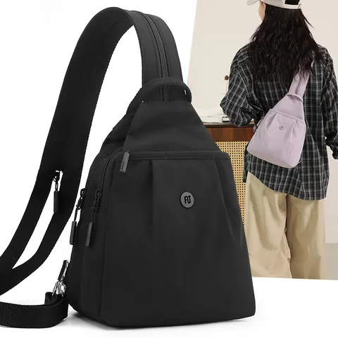 Womens Multifunctional Nylon Backpack Casual Travel Daypack Large Capacity Waterproof Crossbody Chest Bag