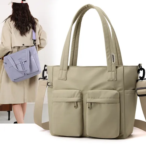 Donne Grande Capacità Tote Bag Impermeabile Nylon Borsa a Tracolla Casual Viaggio Borsa a Mano Con Tasche Multiple