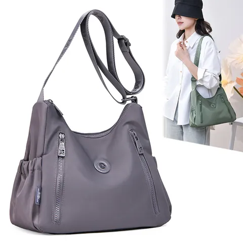 Borsa a Tracolla Impermeabile in Nylon da Donna Casual Lavoro Crossbody Bag Tasche Multiple Hobo Borsa da Viaggio