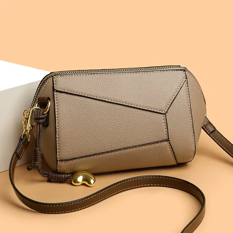 Sac Bandoulière Géométrique en Cuir PU Minimaliste pour Femme Élégant Sac Porté Épaule pour Navire Sac à Main Quotidien