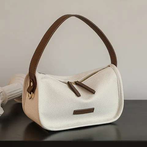Femmes Mode Cuir PU Sac à Bandoulière Vintage Casual Cabas Grand Sac à Main Fermeture Éclair Sac de Trajet Quotidien