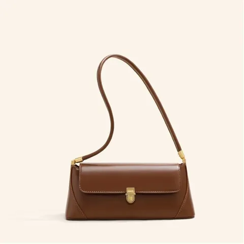 Sac Bandoulière Décontracté en Cuir PU pour Femmes Couleur Unie Sac à Épaule Simple Mode Sac à Main Quotidien Élégant Portefeuille Féminin