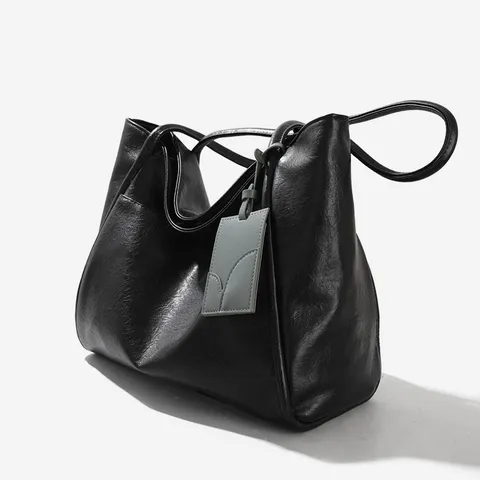 Femmes Grande Capacité Sac Cabas en Cuir PU Mode Polyvalent Simple Épaule Sac à Main de Banlieue Cabas Décontracté Minimaliste