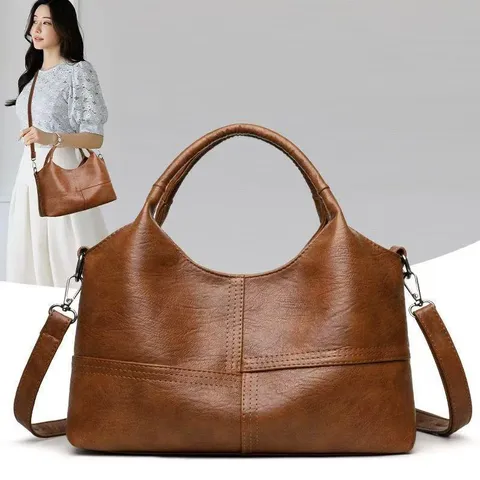 Sac Bandoulière Femme en Cuir PU Vintage Décontracté Grande Capacité Cabas Élégant Quotidien