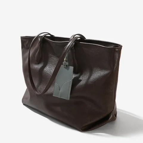 Large Capacity Soft PU Leather Tote Bag For Women Commuter Casual Shoulder Bag Fashion Simple Handbag Daily Matching