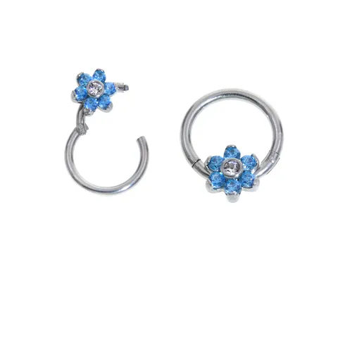 316L Edelstahl Nasenring Scharnier Segmentring Krone Herz Blumen Strass Septum Clicker Knorpel Ohrring Körper Piercing Schmuck Für Herren Damen
