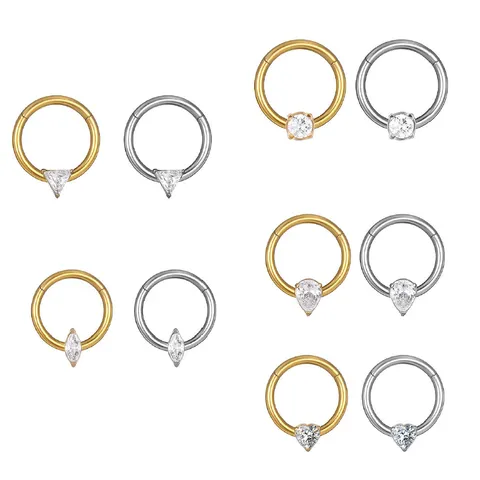 Anello per Labbra in Lega di Titanio con Strass Orecchino Anello per Setto Nasale Piercing Gioielli per il Corpo Unisex