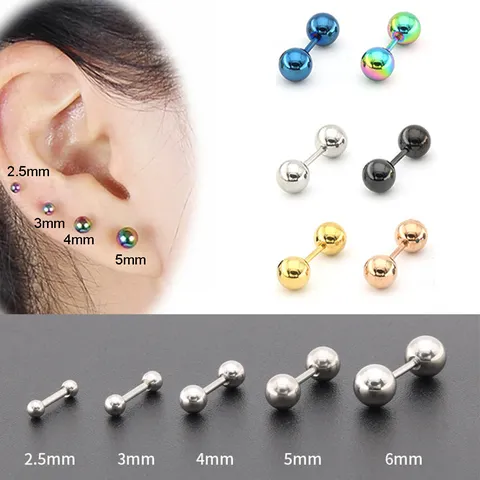 316L Roestvrij Staal Bol Oorknopjes Minimalistisch Rond Kleine Barbell Oor Piercing Sieraden Voor Mannen Vrouwen Dagelijks Accessoire