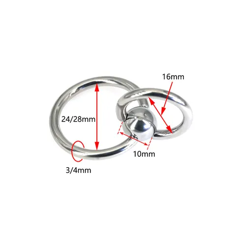Titanium Steel Double Loop Captive Bead Ring For Men Polished Body Piercing Jewelry Silver Large Diameter Captive Ring Body Jewelry