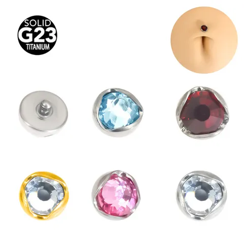 G23 Titan Wellenrand Strass Lippenpiercing Labret Stecker Piercing Schmuck Innengewinde Helix Tragus Ohrring Ersatz Aufsatz