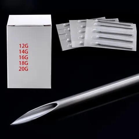 Professional Disposable Piercing Needles Stainless Steel Body Piercing Tools For Ear Nose Navel Lip Sterile Cannula Piercing Supplies Jewelry