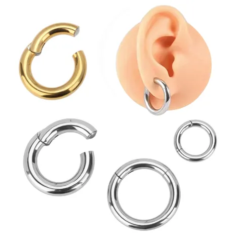 Anello Segmentato a Cerniera in Lega di Titanio F136 per Uomo Donna Anello PA di Grande Calibro Piercing del Corpo