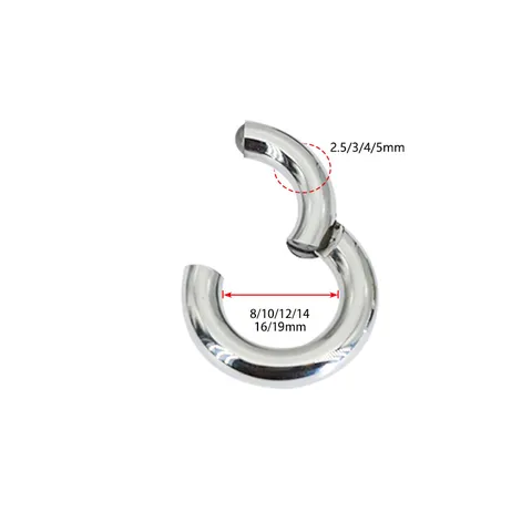 Anello Segmentato a Cerniera in Lega di Titanio F136 per Uomo Donna Anello PA di Grande Calibro Piercing del Corpo