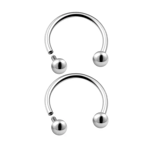 Solid G23 Titanium Horseshoe Piercing Ring Internal Thread U Shape Circular Barbell Accessory For Unisex Body Piercing Jewelry Replacement