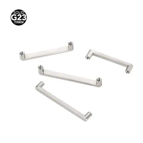 ASTM F-136 Solid G23 Titanium Dermal Anchor Double Head Right Angle Surface Bar Piercing Jewelry Hypoallergenic Body Implant Piercing For Men Women