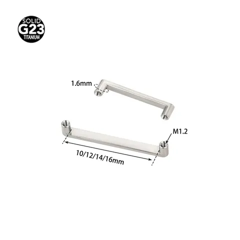 ASTM F-136 Solid G23 Titanium Dermal Anchor Double Head Right Angle Surface Bar Piercing Jewelry Hypoallergenic Body Implant Piercing For Men Women