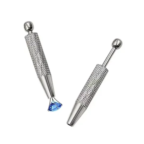 Stainless Steel Four Prong Diamond Grabber Tool Anti-Slip Gemstone Pick-Up Tool For Jewelry Piercing Piercer Tool Accessories