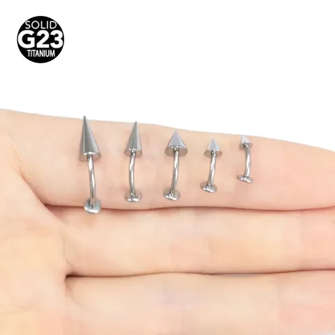 Joyería de Piercing Corporal de Aleación de Titanio G23 Anillo de Labio Cartílago de Oreja Rosca Interna Cono Afilado Barra Curvada