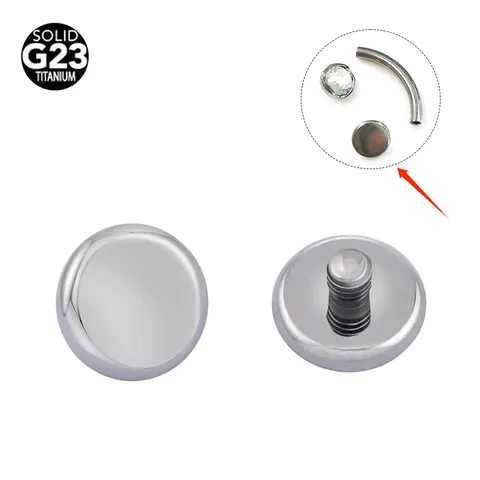 Titanium Alloy Body Piercing Jewelry Flat Surface Anchor Top External Thread Ear Stud Accessory