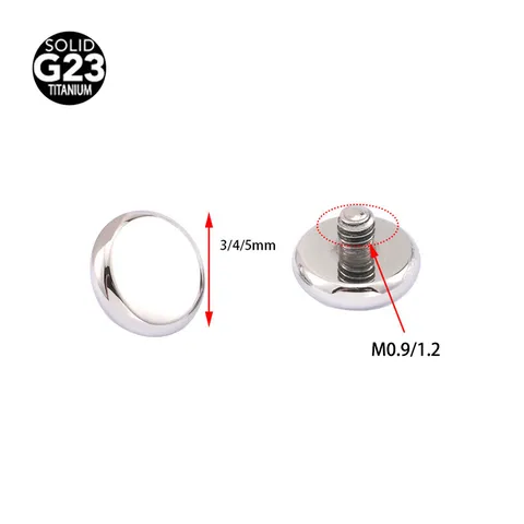 Titanium Alloy Body Piercing Jewelry Flat Surface Anchor Top External Thread Ear Stud Accessory