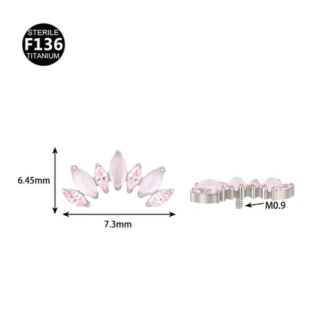 F136 Titan Marquise Zirkonia Ohrstecker G23 Titan Labret Piercing Schmuck Für Herren Damen Ohrknorpel-Stecker