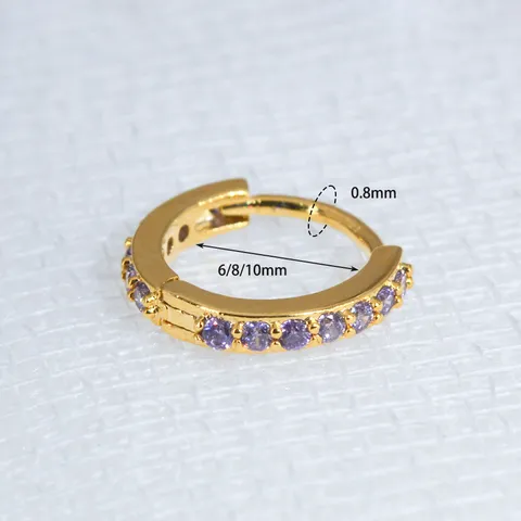 Orecchini a Cerchio in Acciaio Inossidabile Con Strass da Donna Colorati Orecchini a Bottone per Cartilagine Gioielli da Piercing