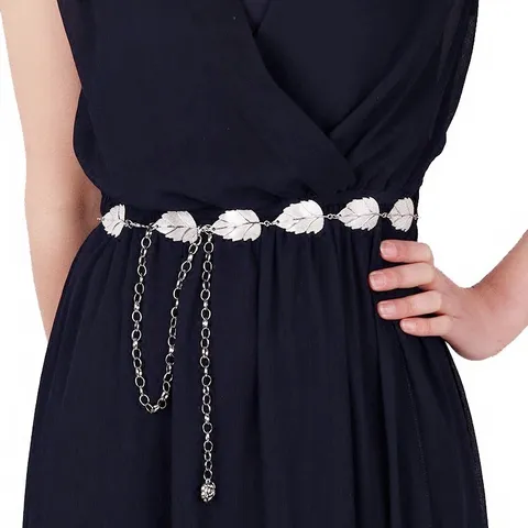 Minimalist Metal Leaf Waist Chain For Women Adjustable Body Chain Fashion Jewelry Belly Chain Accessory