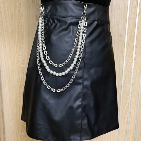 Punk Retro Multi-Layer Waist Chain For Women Fashion Alloy Artificial Pearl Pants Chain Body Jewelry Street Style Accessory